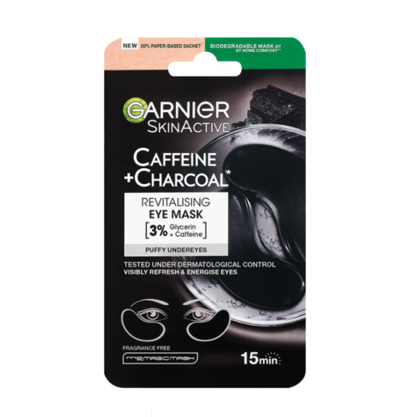 GARNIER SKIN ACTIVE CAFFEINE E CHARCOAL EYE MASK 15 MINUTI