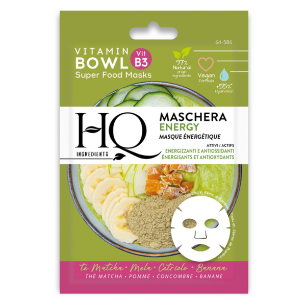HQ MASCHERA VISO IN TESSUTO BOWL ENERGY ENERGIZZANTE E ANTIOSSIDANTE