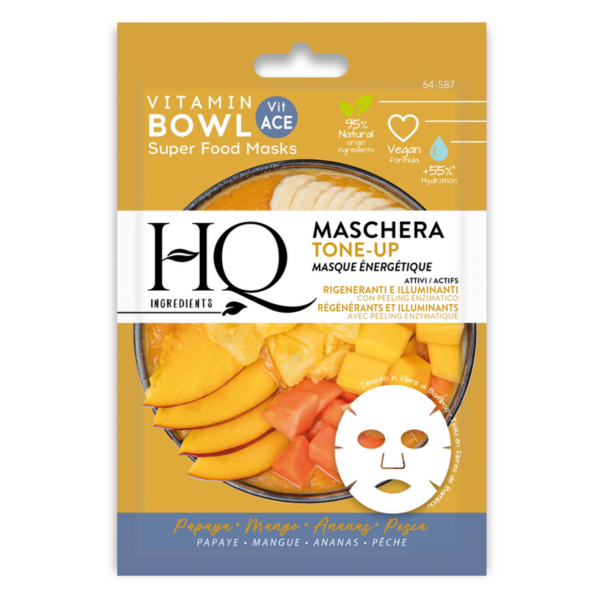 HQ MASCHERA VISO IN TESSUTO BOWL TONE UP RIGENERANTE E ILLUMINANTE